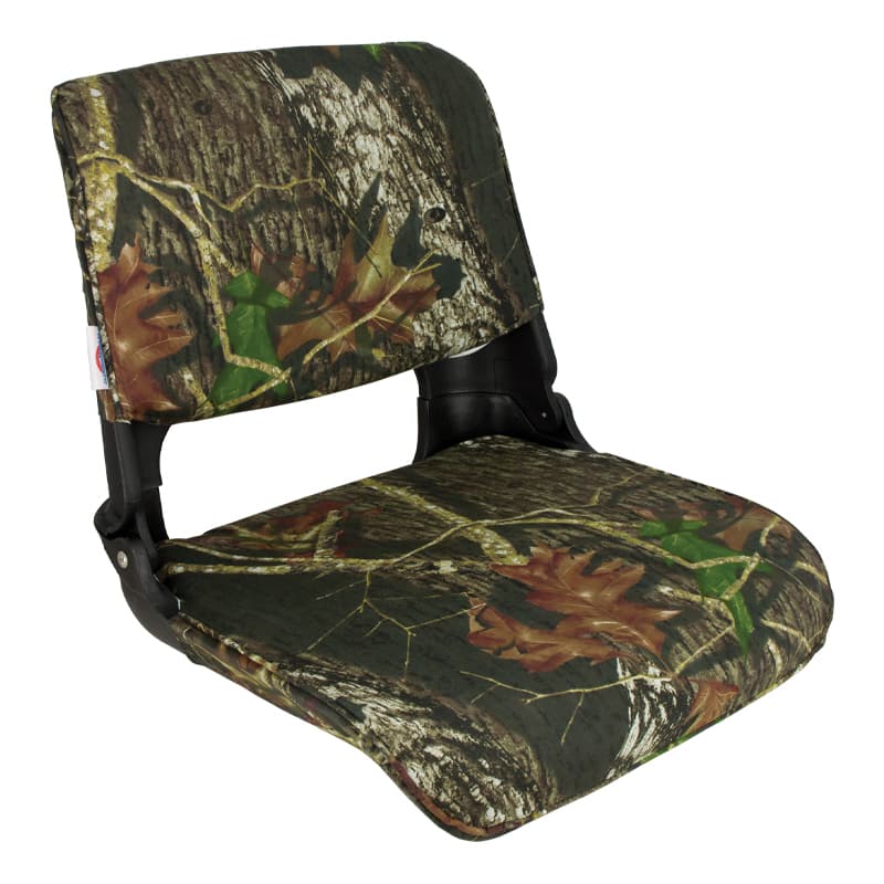 Skipper Standard Folding Seats - Black Shell with Mossy Oak Break-Up Cushion
