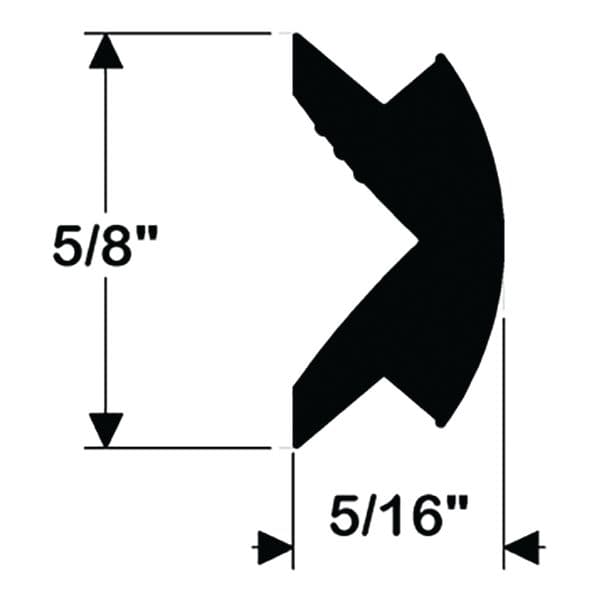 Flexible Black Vinyl Insert (For Aluminum Rub Rail A11-0342)