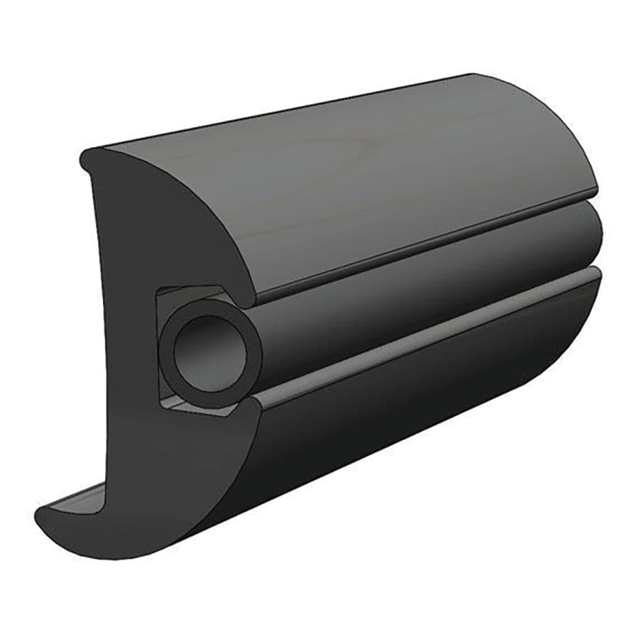 Flexible Black Vinyl Rub Rail (1-7/8" H x 1-1/8" W x 50’ L)