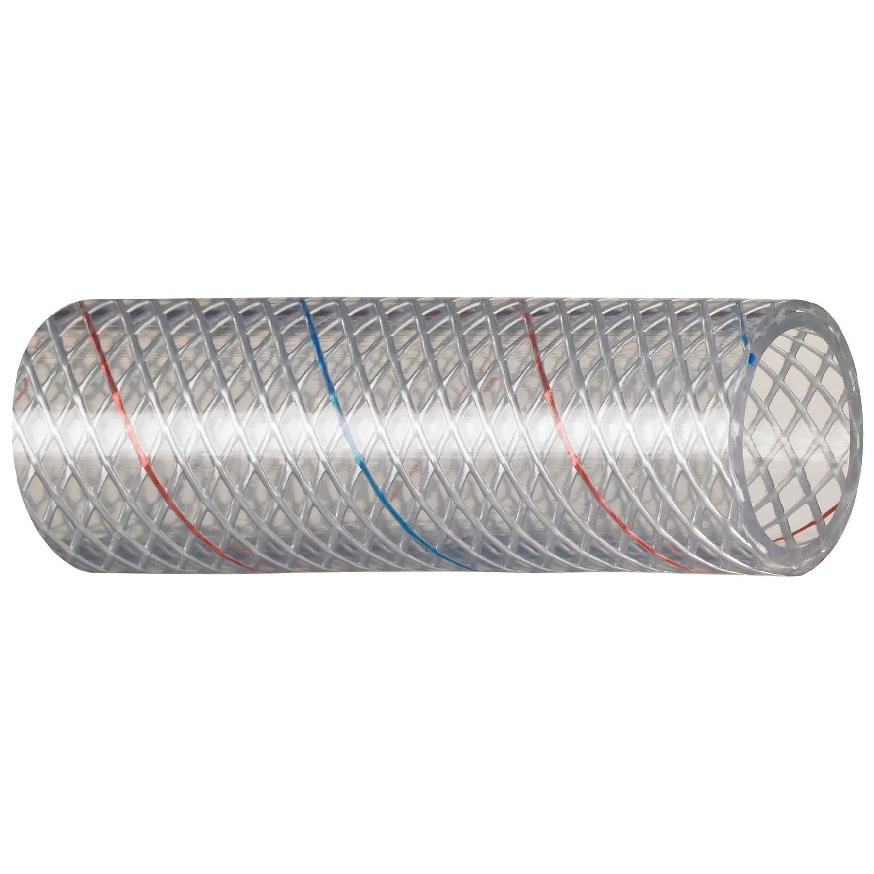 Series 162 Clear Reinforced Tubing - Red and Blue Tracer (3/8”)