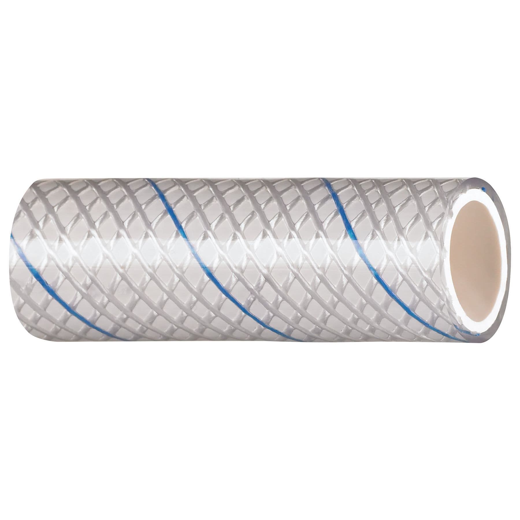 Series 164 White Reinforced Tubing - Blue Tracer (5/8”)