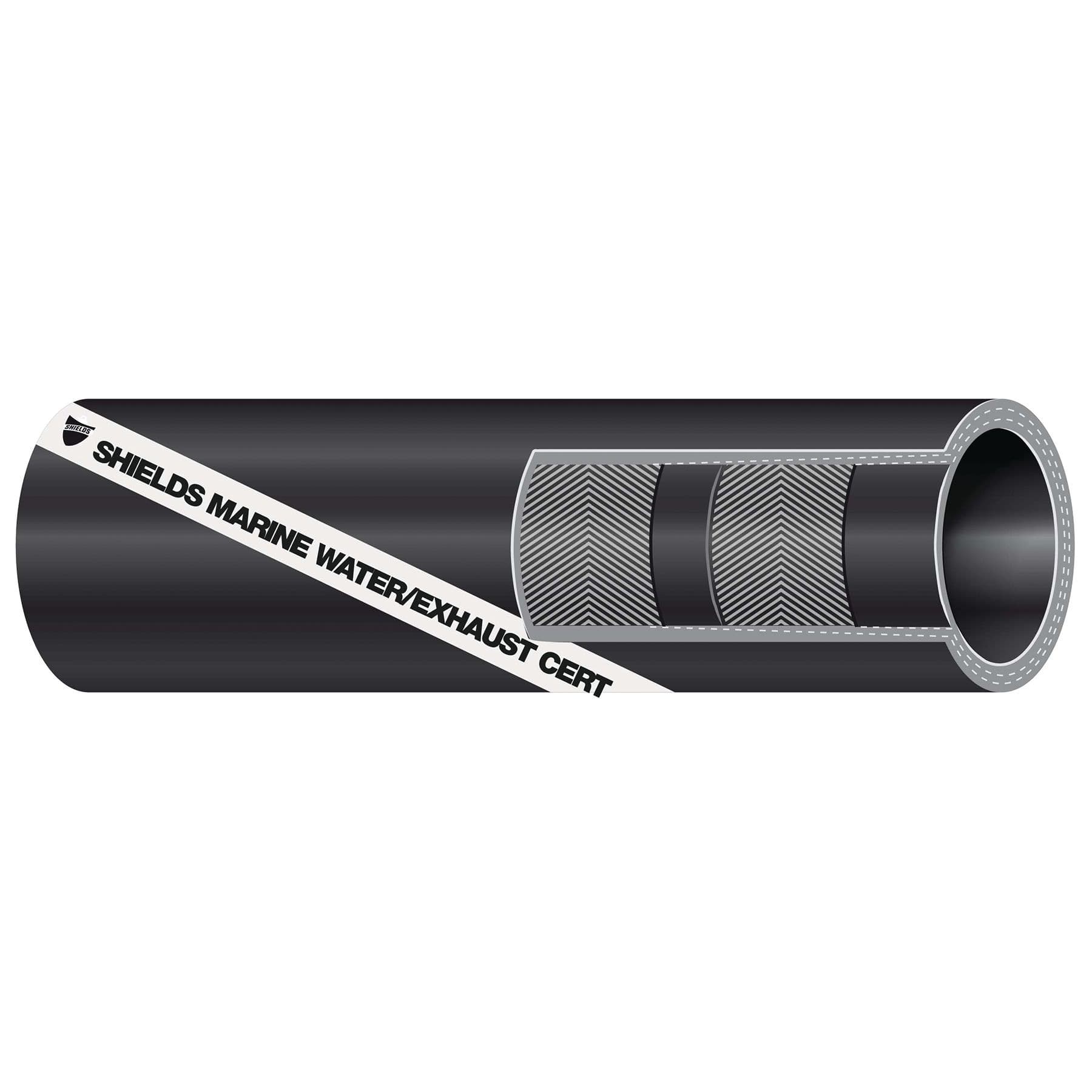Marine 6-1/4’ Exhaust/Water Hose - No Wire (1-1/4” ID, 1-45/64” OD)
