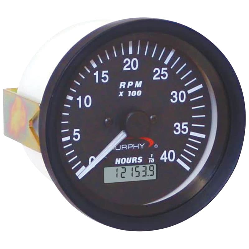 ATH Series - Tachometer/Hourmeter with Black Stainless Steel Bezel