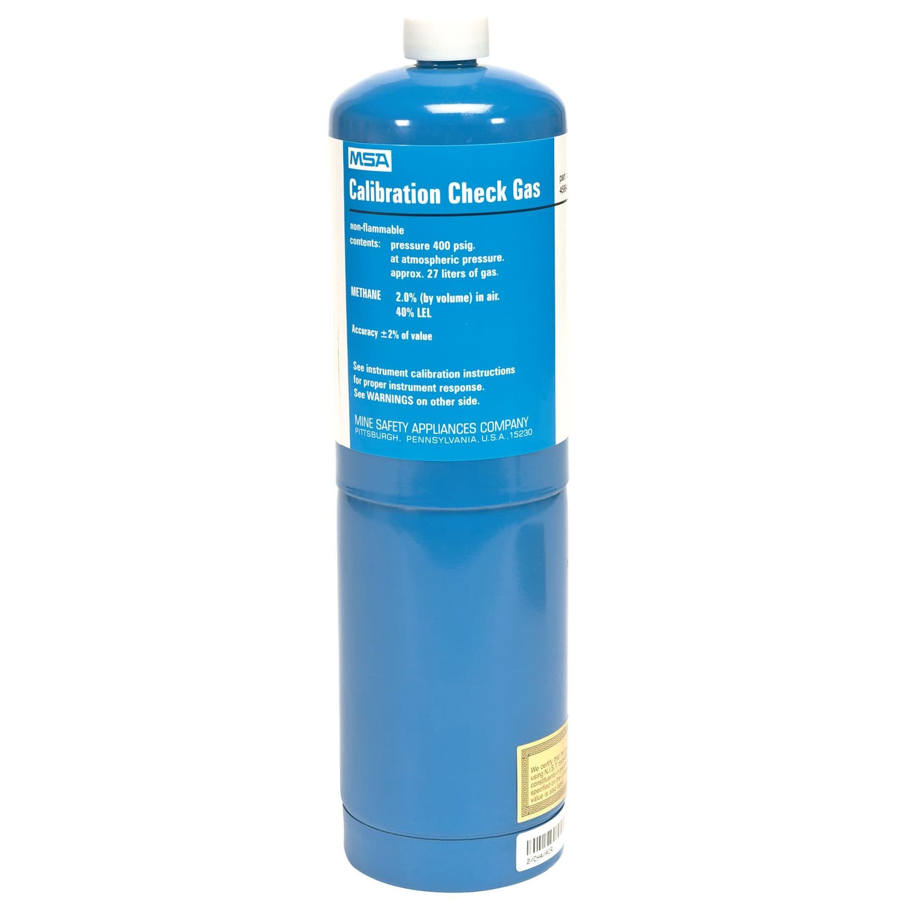 Model R Calibration Testing Gas Cylinders (2.5% Methane)