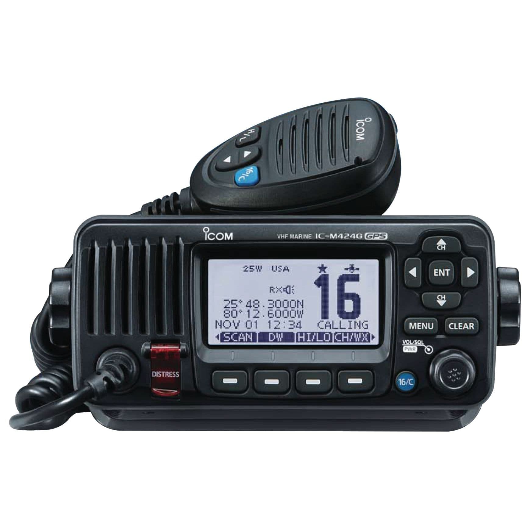 M424G VHF Marine Transceiver with GPS Receiver (Black)