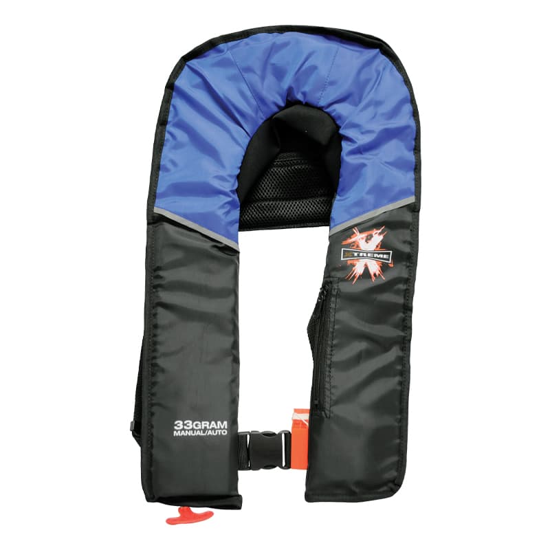 33 Gram Adult Inflatable Life Vest (Blue/Black, Automatic)