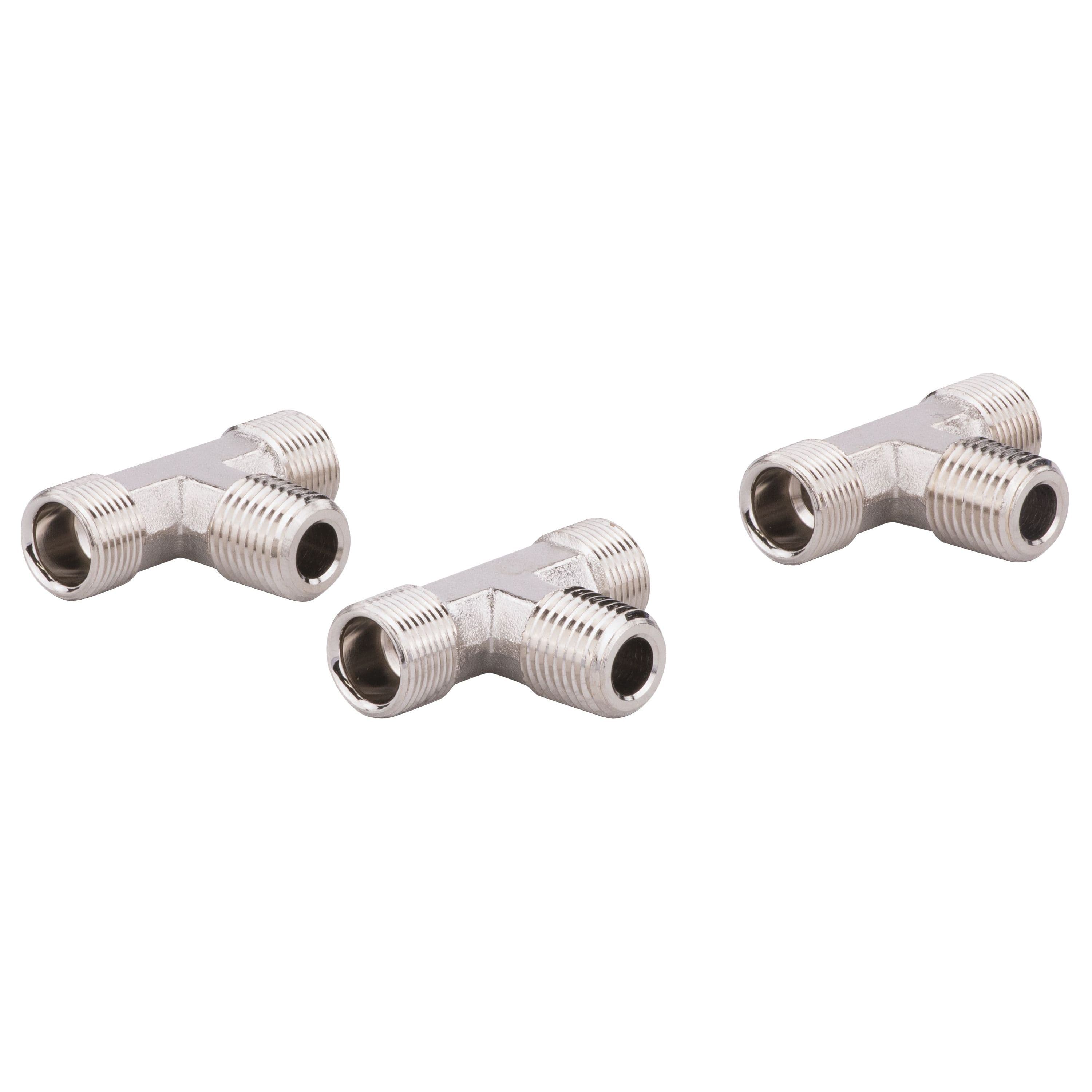 NPT Tee Fittings (1/4” NPT to 3/8” Tube, 180°, 3 Per Kit)