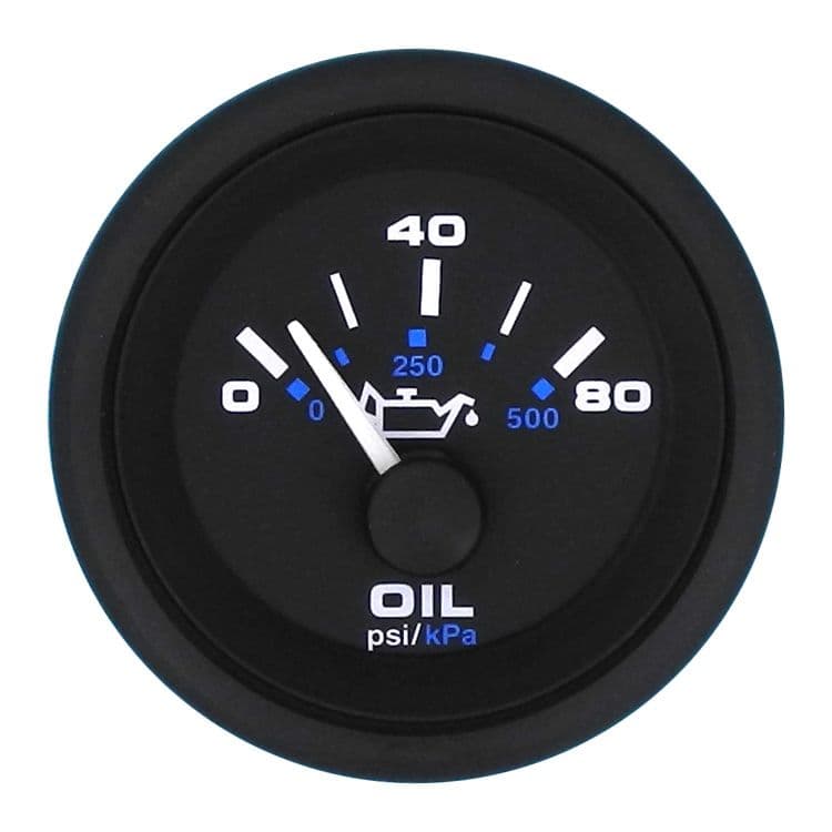Premier Pro Black Gauges - Oil Pressure Gauge (80 PSI)