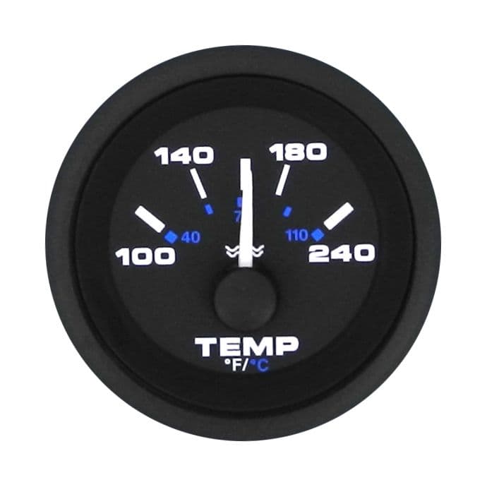 Premier Pro Black Gauges - Water Temperature Gauge (120-240° F)