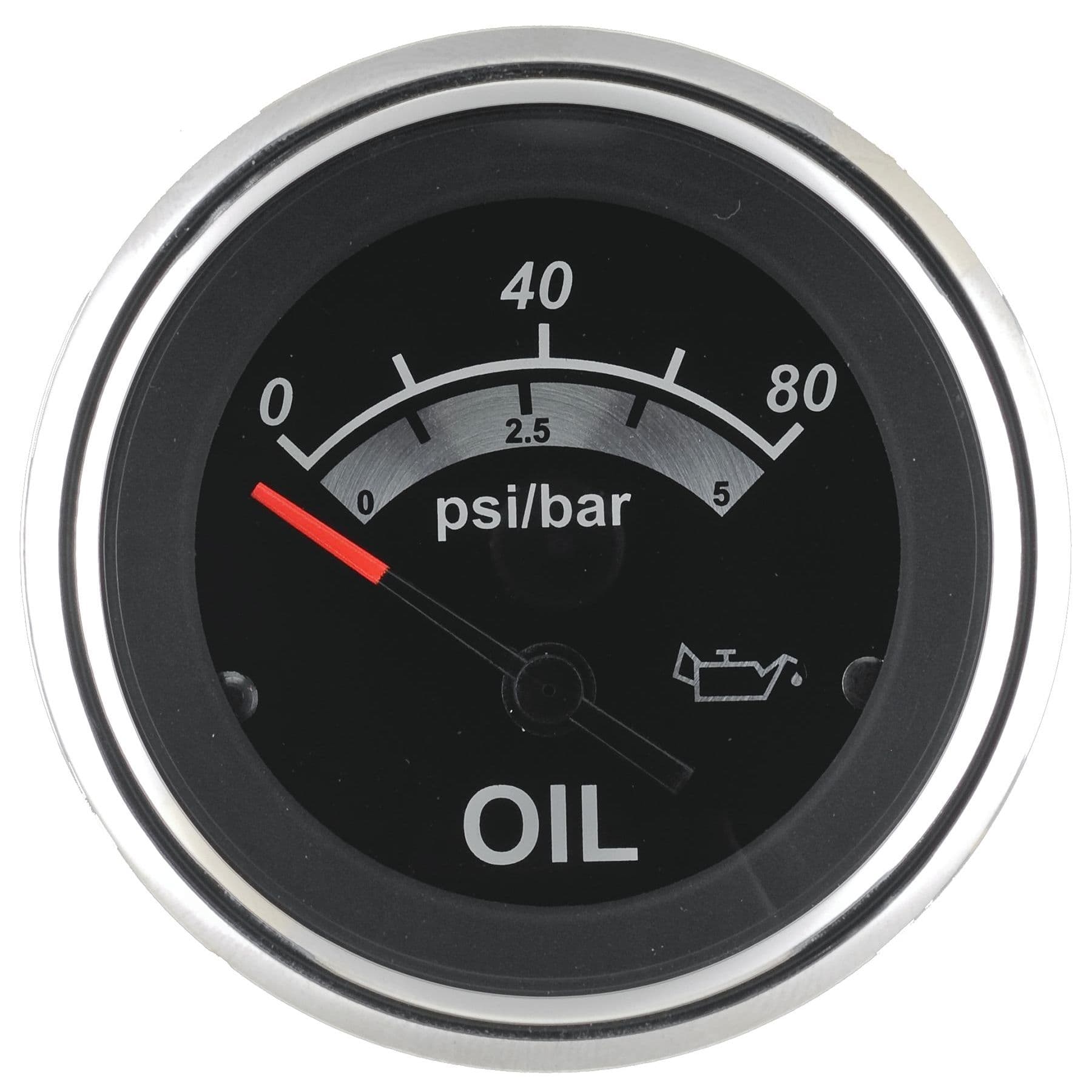 Black Sterling Gauges - Oil Pressure Gauge (80 PSI)
