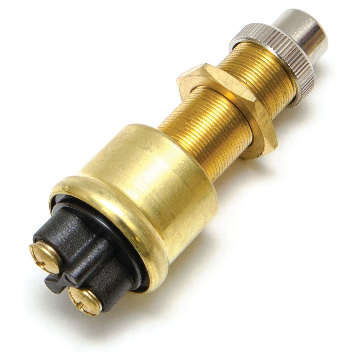 Heavy Duty Brass Push Button Switch (Momentary On-Off, SPST)