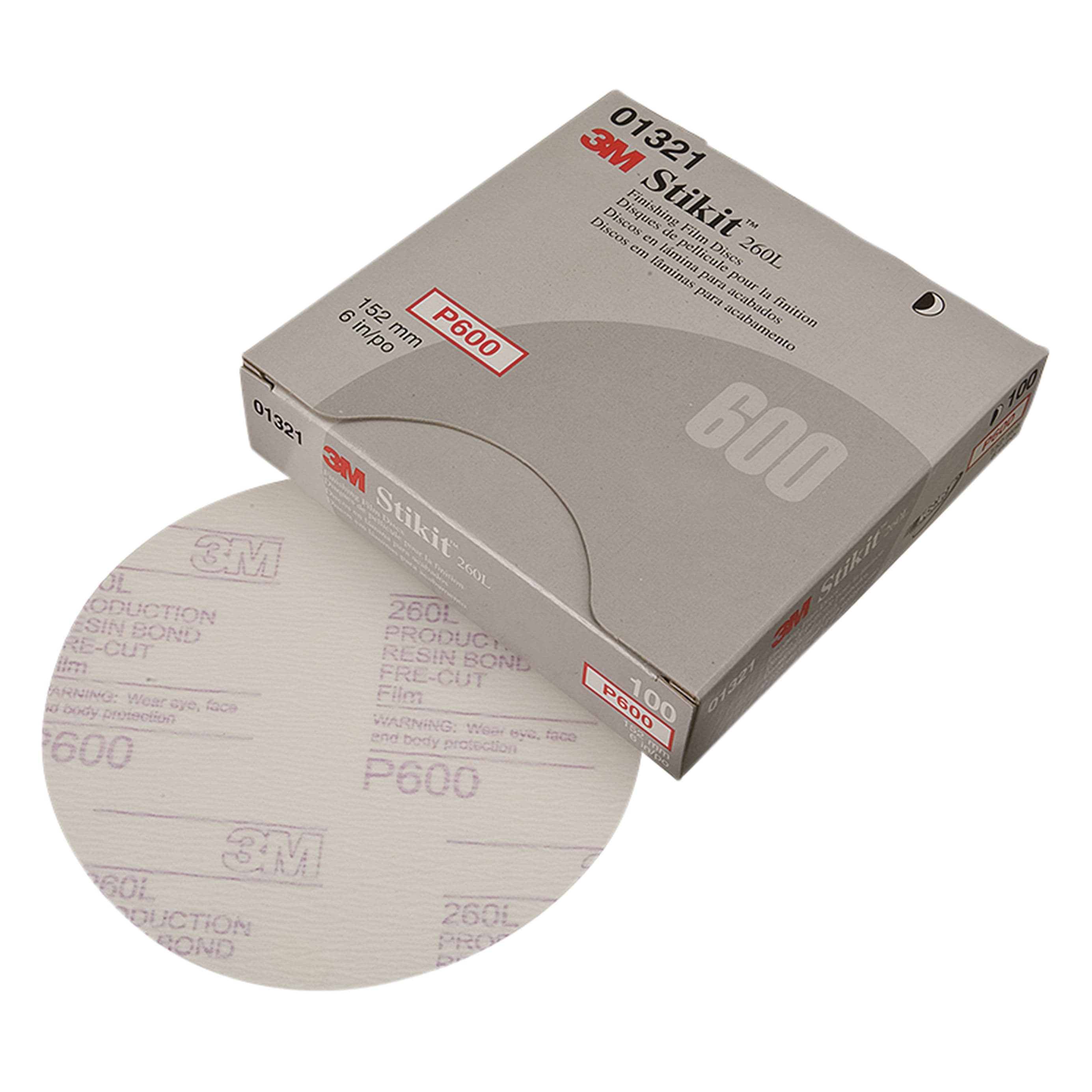 Stikit™ Finishing Film Abrasive Discs (260L) - 6” Diameter (Grit P600)