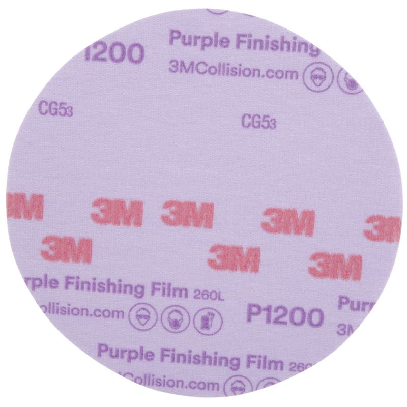 Hookit™ Purple Finishing Film Abrasive Discs (260L) - 6” Diameter (Grit P1200)