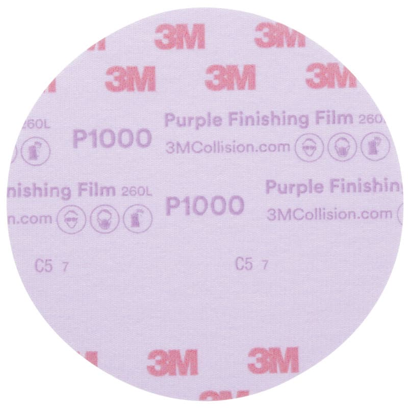 Hookit™ Purple Finishing Film Abrasive Discs (260L) - 6” Diameter (Grit P1000)