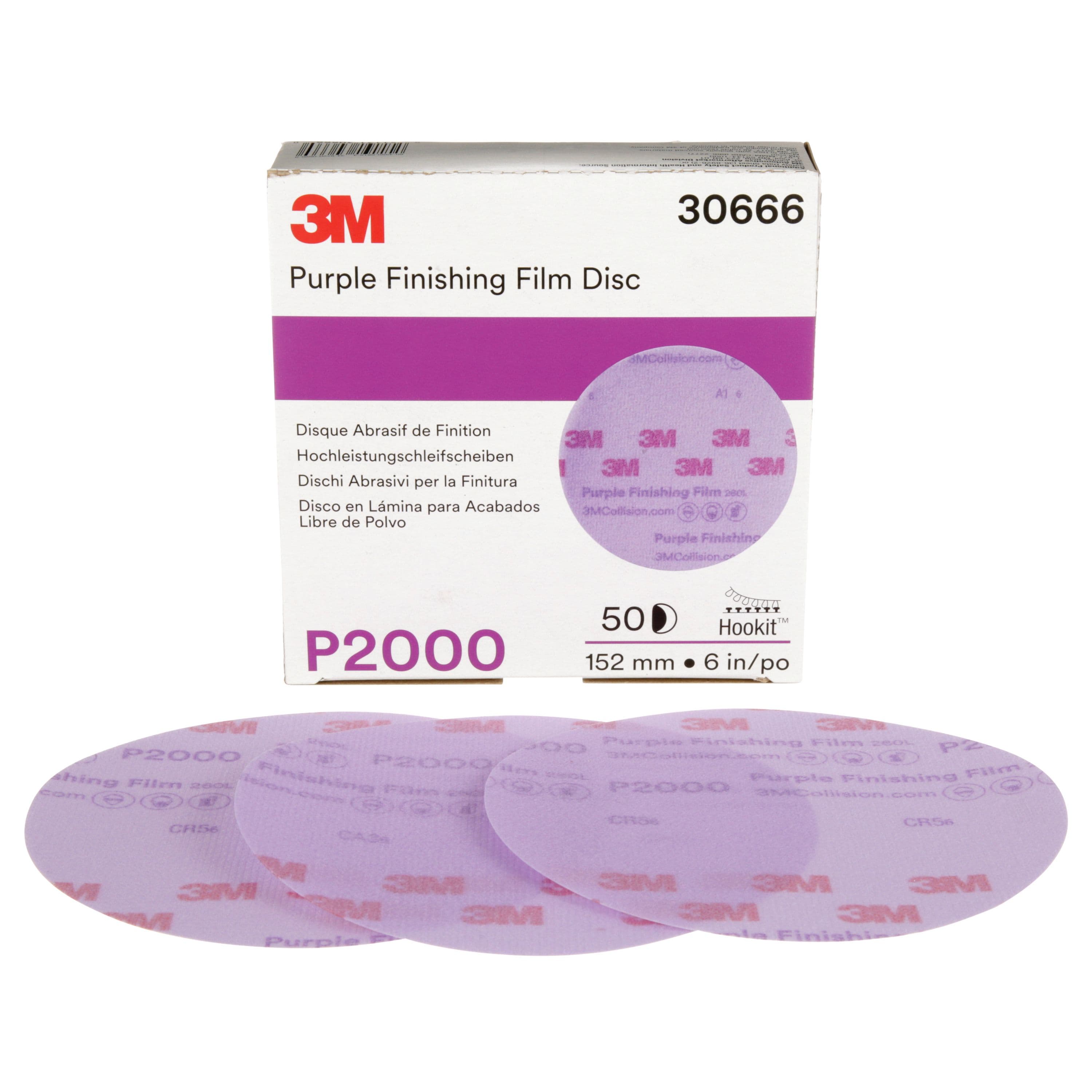 Hookit™ Purple Finishing Film Abrasive Discs (260L) - 6” Diameter (Grit P2000)