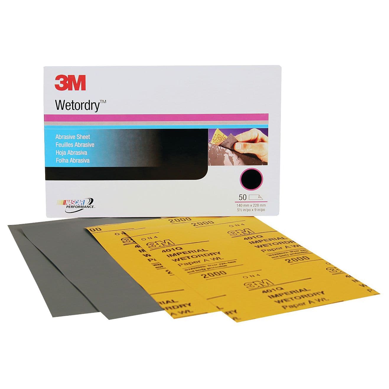 Wetordry™ Abrasive Sheets (401Q) - 5-1/2” x 9" Dimensions (Grit 1500)