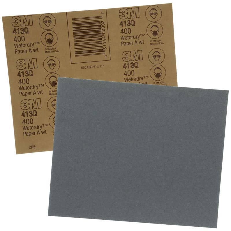 Wetordry™ Abrasive Sheets (413Q) - 9” x 11" Dimensions (Grit 400)