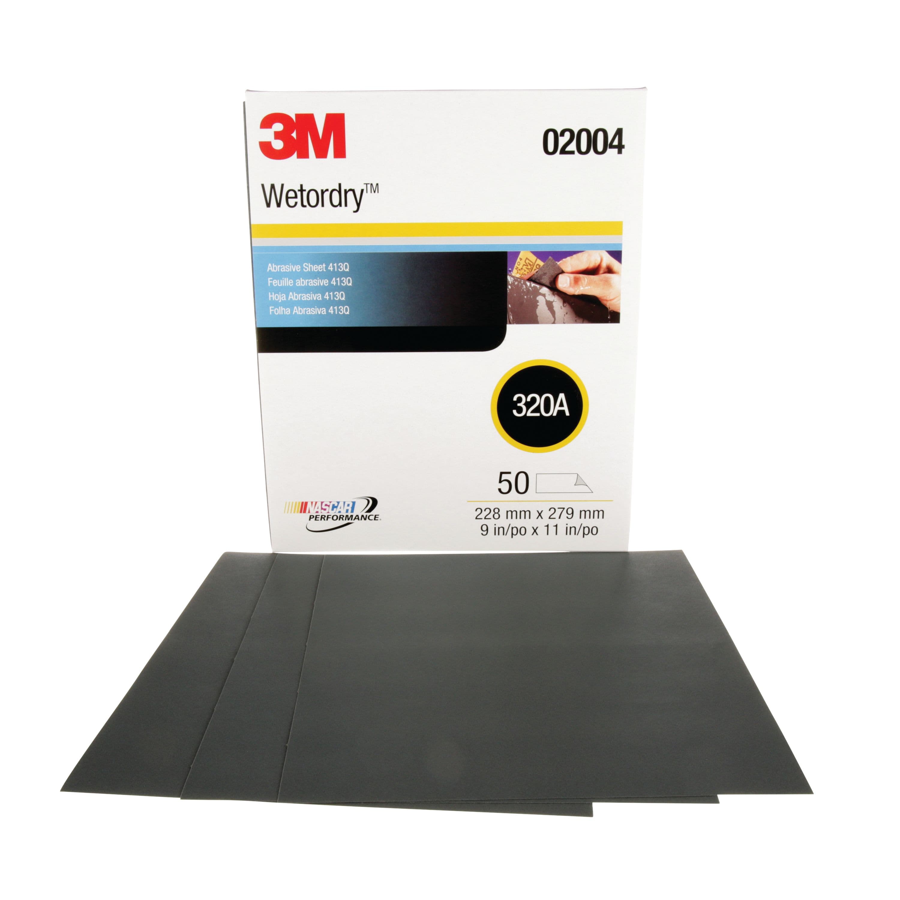 Wetordry™ Abrasive Sheets (413Q) - 9” x 11" Dimensions (Grit 320)