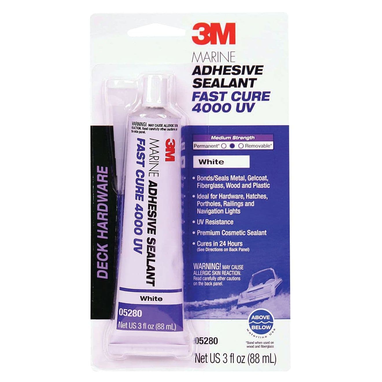 Marine Adhesive/Sealant Fast Cure 4000 UV - White (3 oz. Tube)