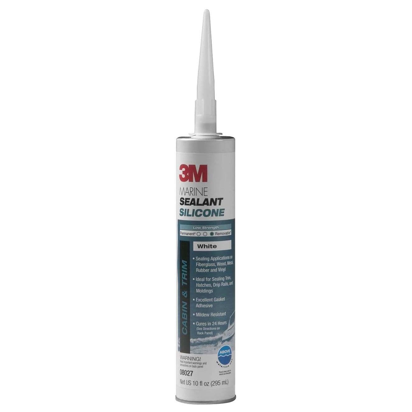 Marine Grade Mildew Resistant Silicone Sealant - White (10 oz. Cartridge)