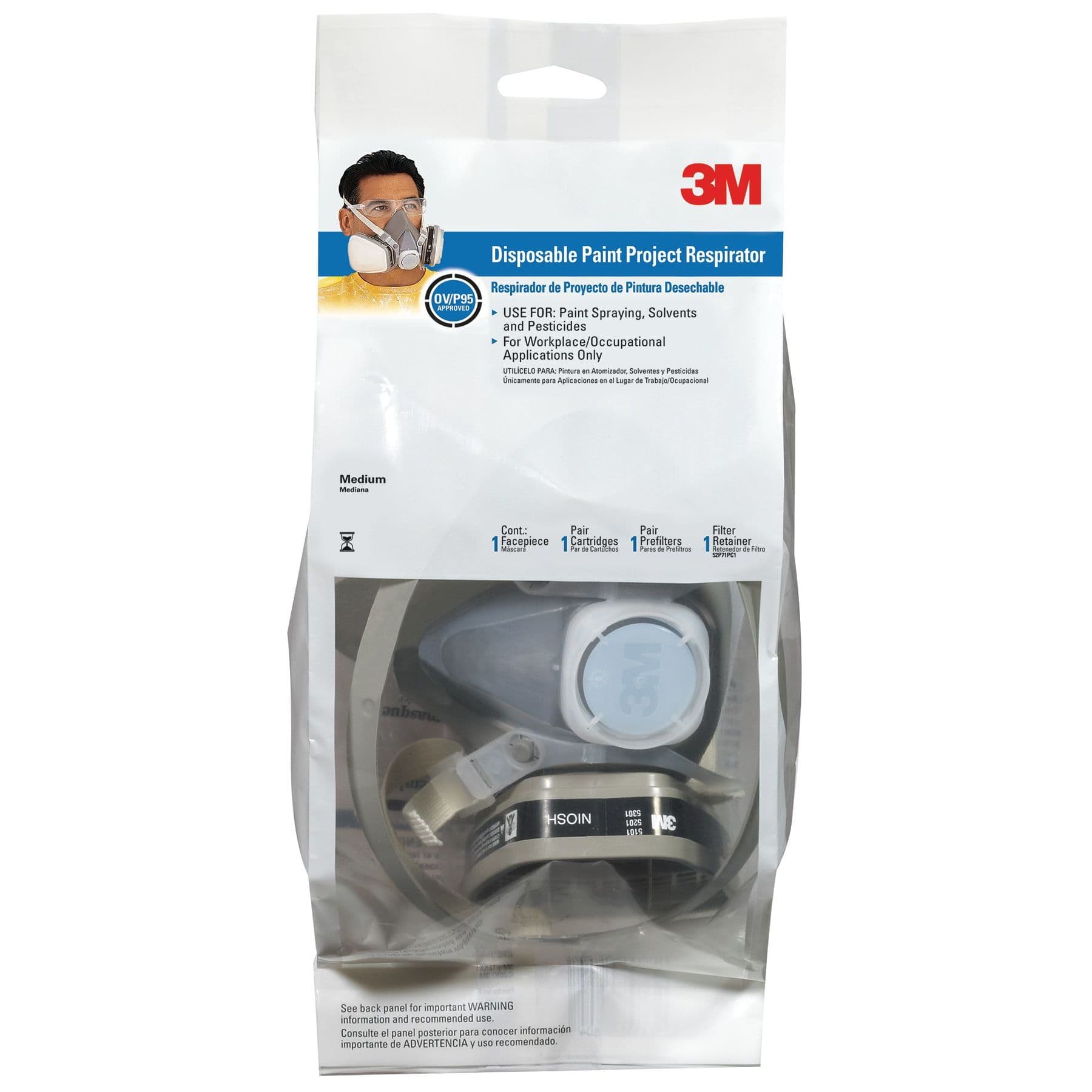 Half Facepiece Disposable Respirator Dual Cartridge - Medium (52P71)