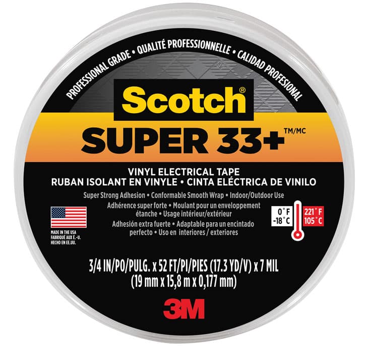 Scotch Super 33+ Vinyl Electrical Tape (3/4" x 52')