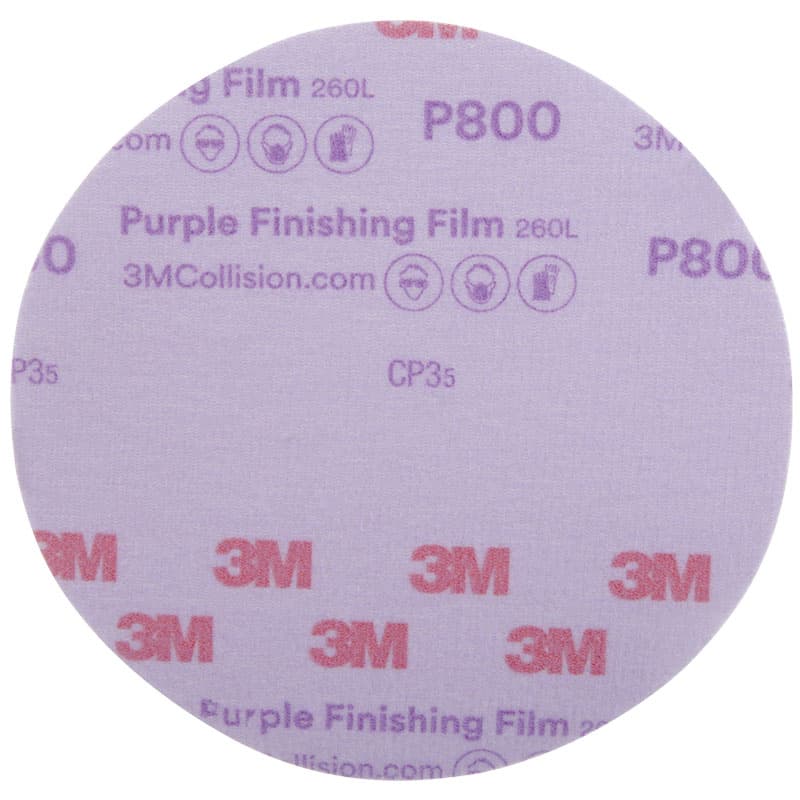 Hookit™ Purple Finishing Film Abrasive Discs (260L) - 6” Diameter (Grit P800)