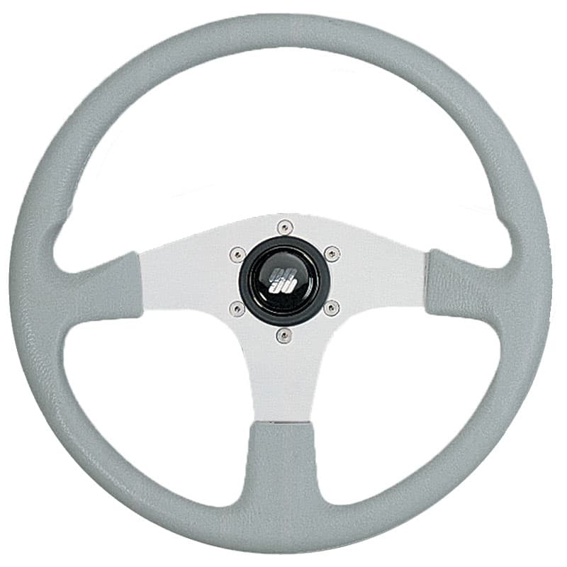 Corse PVC Soft Grip Steering Wheel (Grip Color: Gray, Spoke Color: Silver)