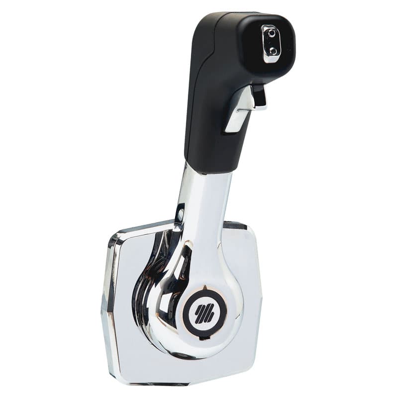 Dual-Function Side Mount Control (Single Lever, Black Soft-Touch with Chrome Accent)