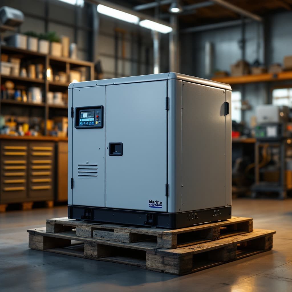 Marine generator unit in the warehouse