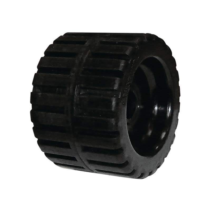 Black Rubber Wobble Roller (Diameter 4-1/2", Width 3", Shaft 3/4")