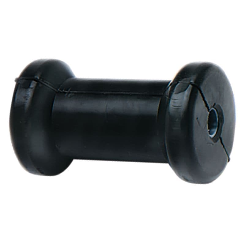 Black Rubber Spool Roller (Diameter 3", Length 5", Shaft 5/8")