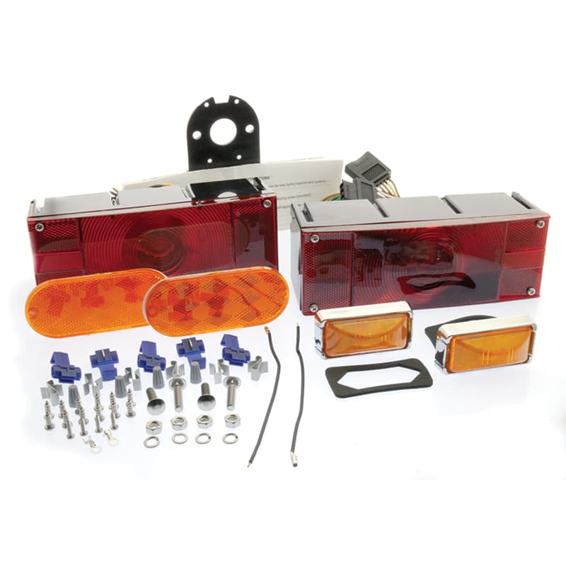 Waterproof Low Profile Deluxe Trailer Light Kit - Over 80” Wide Trailer