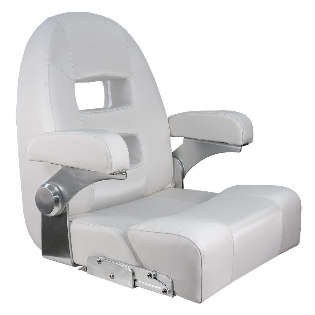 Center Console Helm Flip-Up Bolster Seat (White/White)
