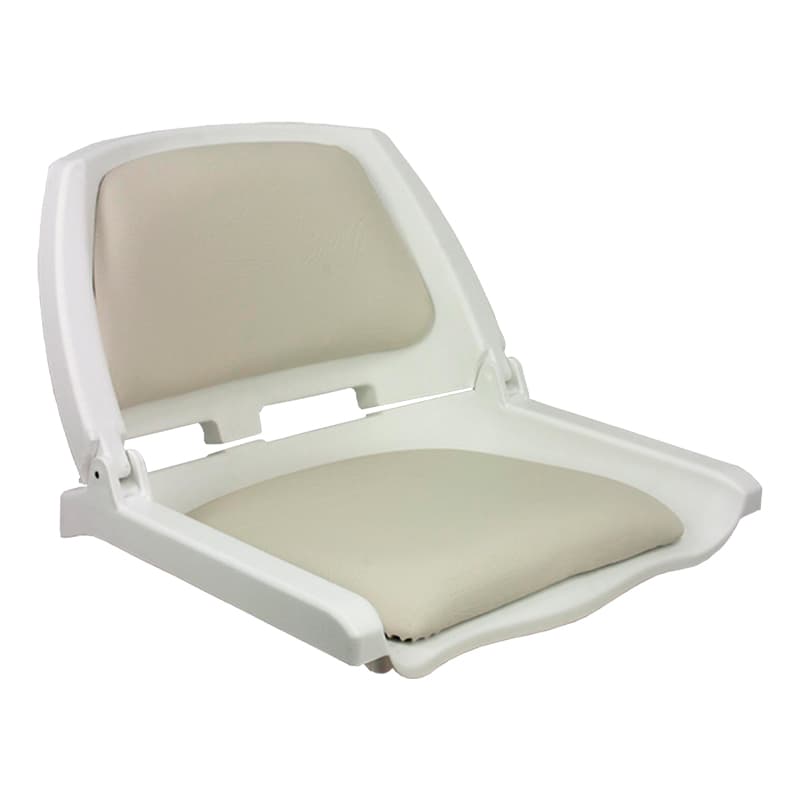 Traveler Standard Folding Seats - White Shell with Tan Cushion