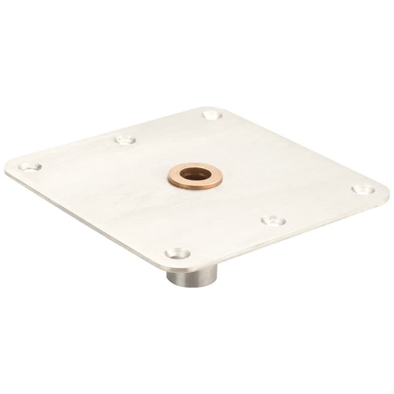 Swivl-Eze Lock’N-Pin 3/4” Pin Base - Stainless Steel Finish (7" x 7", Non-Threaded, Bronze Bushing)