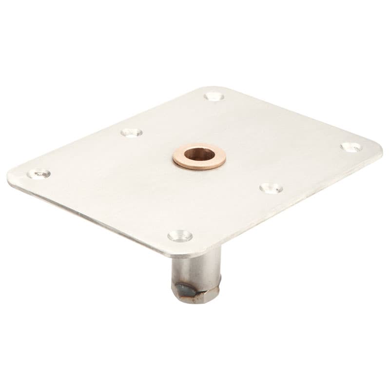 Swivl-Eze Lock’N-Pin 3/4” Pin Base - Stainless Steel Finish (6" x 8", Threaded, Bronze Bushing)
