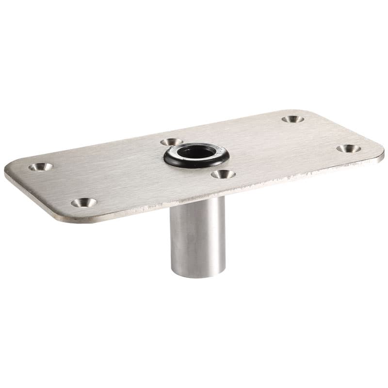 Swivl-Eze Lock’N-Pin 3/4” Pin Base - Stainless Steel Finish (4" x 8", Non-Threaded, Acetal Bushing)