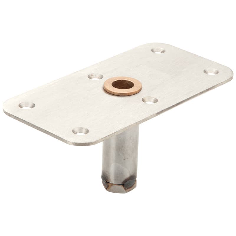 Swivl-Eze Lock’N-Pin 3/4” Pin Base - Stainless Steel Finish (4" x 8", Threaded, Bronze Bushing)