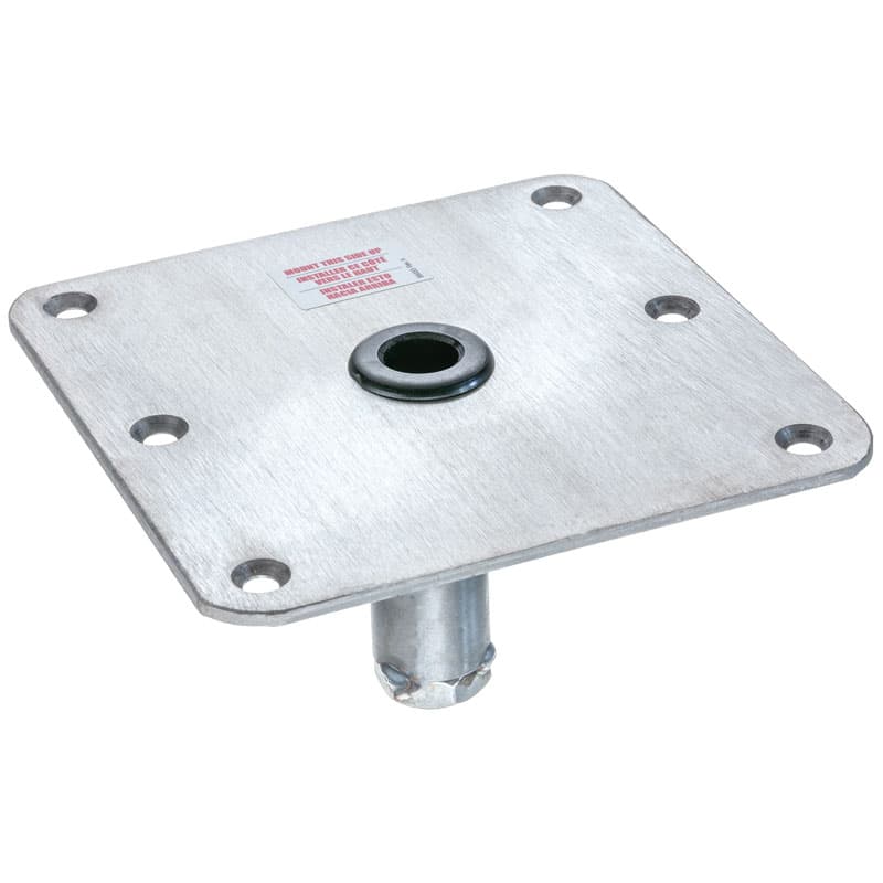 Swivl-Eze Lock’N-Pin 3/4” Pin Base - Stainless Steel Finish (7" x 7", Non-Threaded, Acetal Bushing)