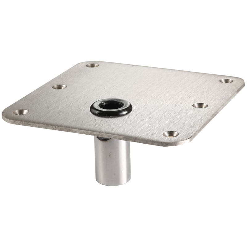 Swivl-Eze Lock’N-Pin 3/4” Pin Base - Stainless Steel Finish (7" x 7", Non-Threaded, Acetal Bushing)