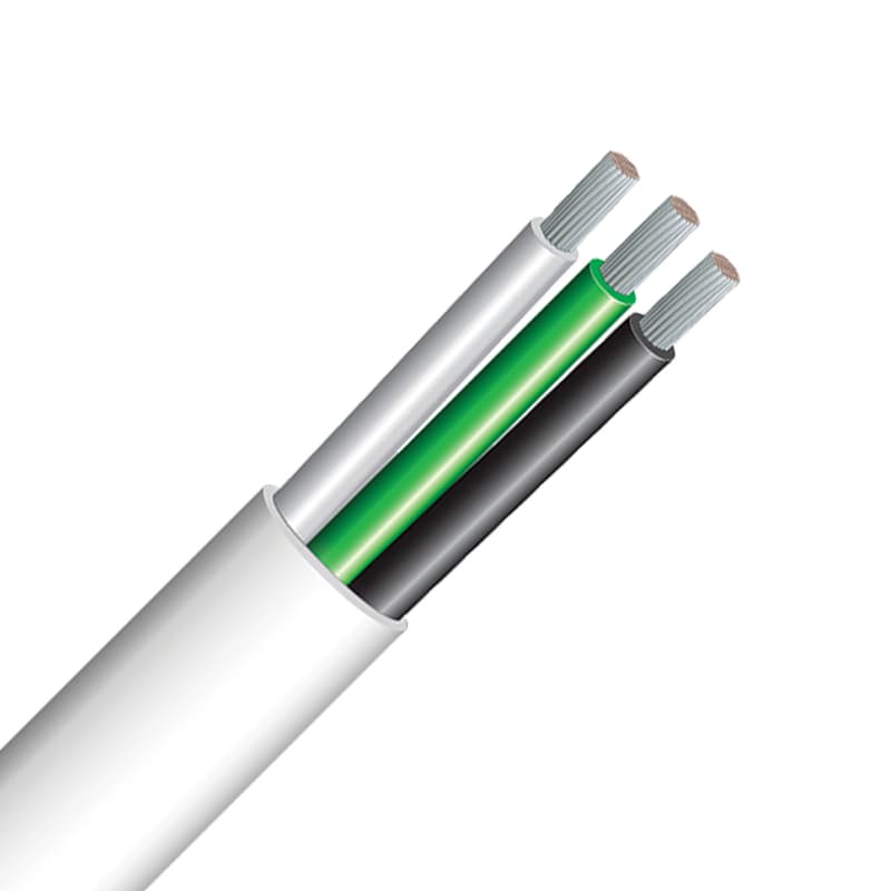 Multi-Conductor Marine Wire - Triplex (14 Gauge, Black/Green/White, 100’ L)