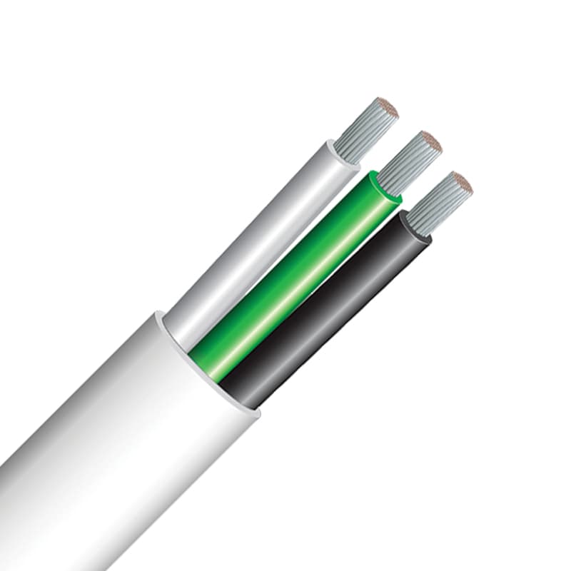Multi-Conductor Marine Wire - Triplex (12 Gauge, Black/Green/White, 100’ L)