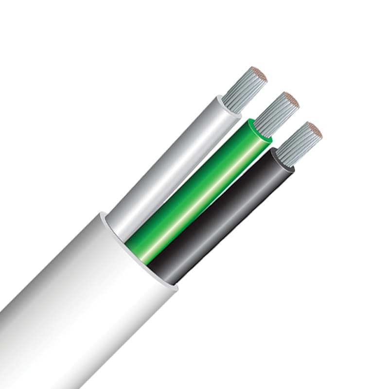 Multi-Conductor Marine Wire - Triplex (10 Gauge, Black/Green/White, 100’ L)