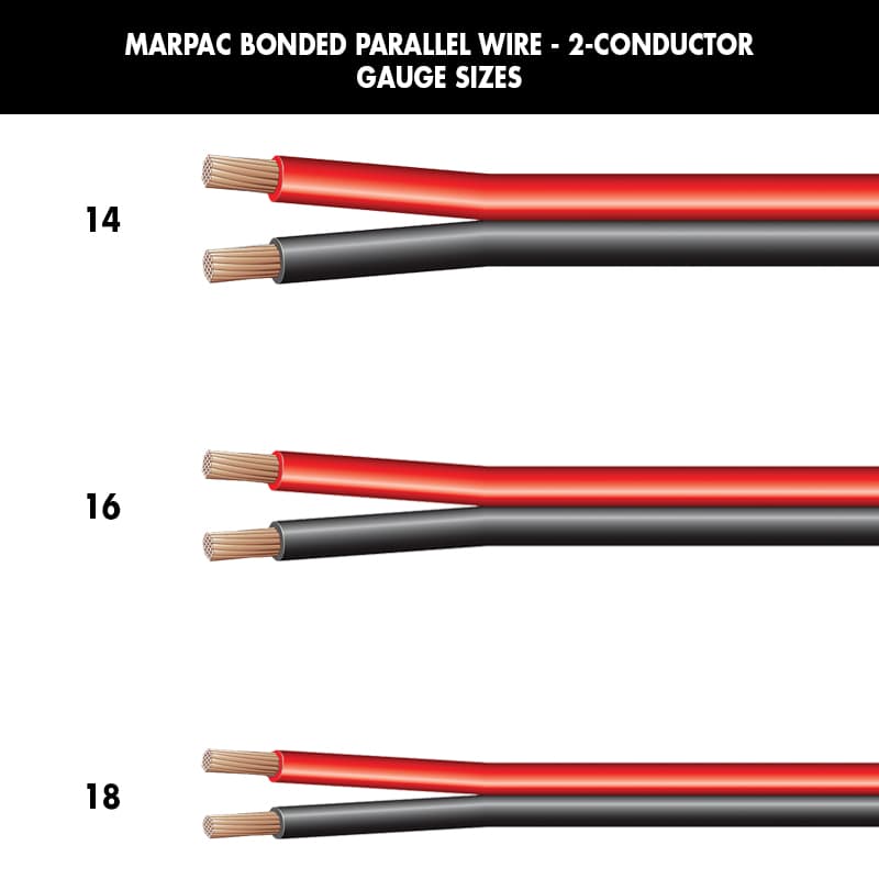 Bonded Parallel Wire - 2-Conductor (16 Gauge, Red/Black, 100’ L)