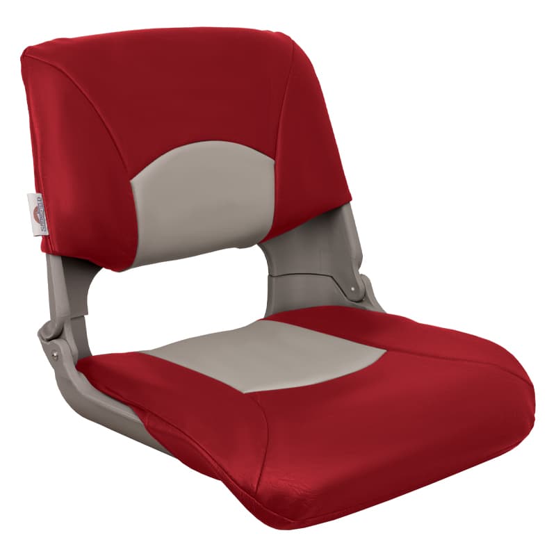 Skipper Standard Folding Seats - Gray Shell with Red/Gray Cushion