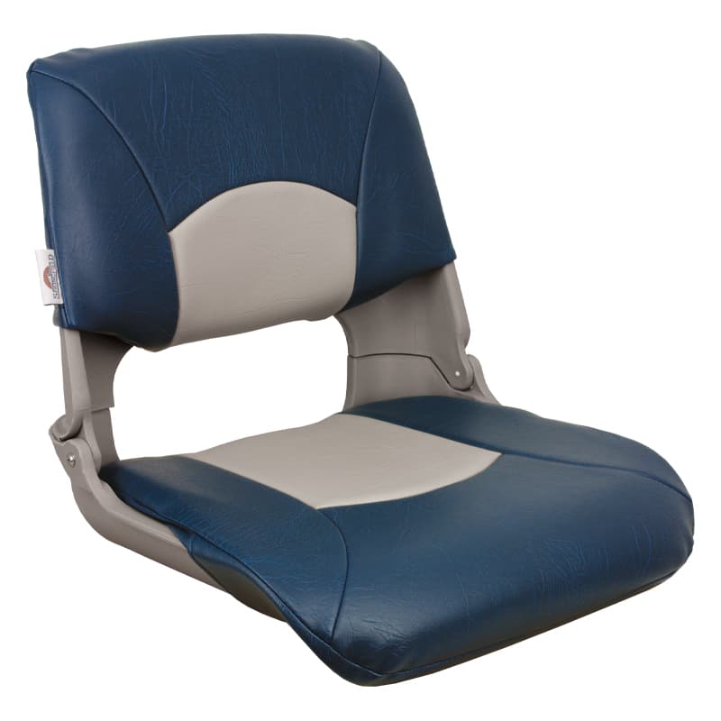Skipper Standard Folding Seats - Gray Shell with Blue/Gray Cushion