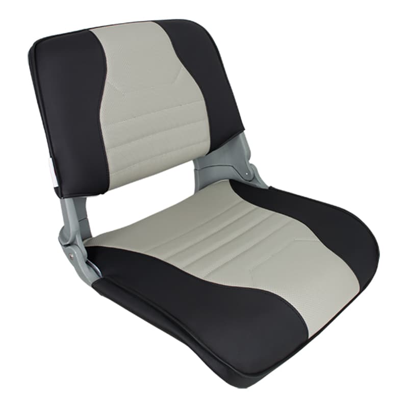 Skipper Deluxe Folding Seat - Gray Shell with Charcoal/Gray Cushion