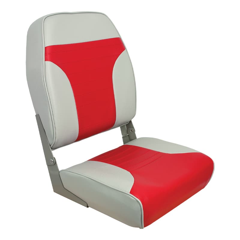 Economy High-Back Folding Seats - Gray/Red