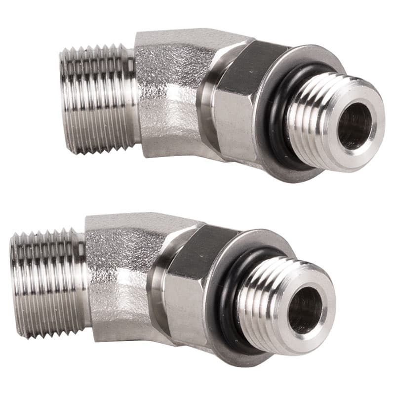 Positionable O-Ring Hose Fittings - ORB (45° Fitting, 2 Per Kit)
